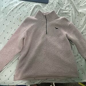 PINK fuzzy crew neck